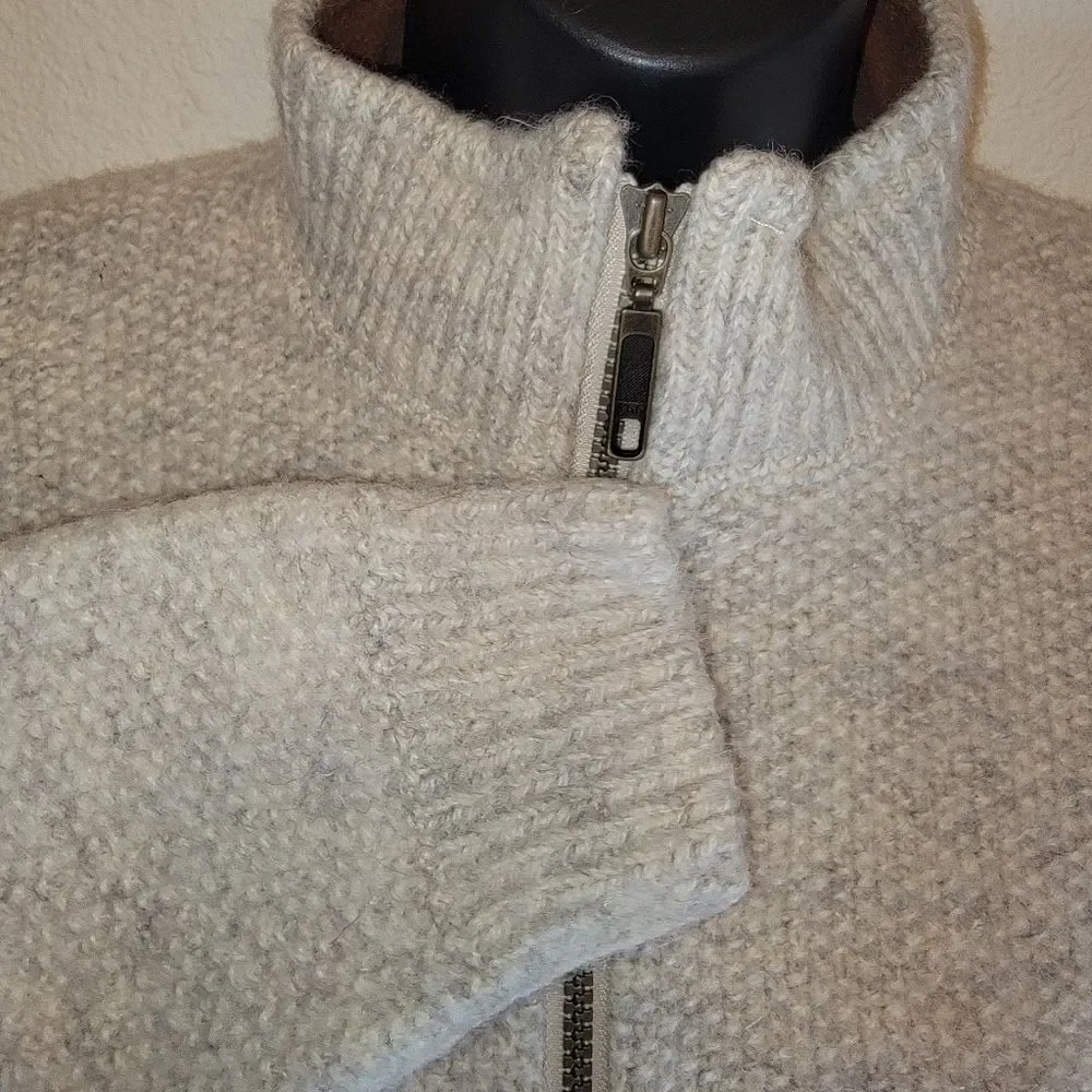 Early Winters Men's mock neck quarter zip wool pullover sweater Medium